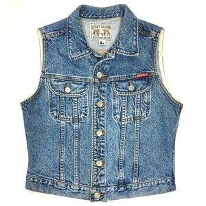 Vintage Lucky Brand Women’s L Denim Western Wear Vest By Gene Montesano